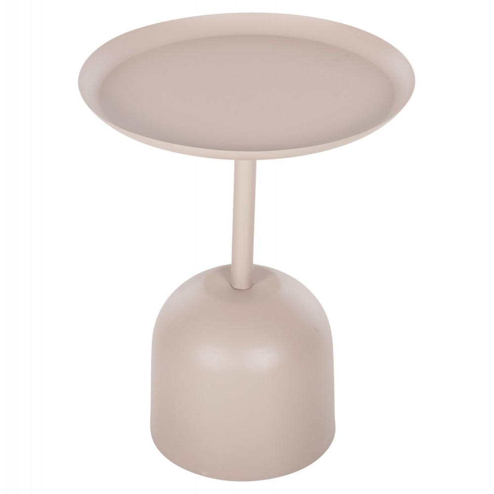 Τραπέζι βοηθητικό "DELBEL" από μέταλλο σε χρώμα εκρού Φ45,5x58,5