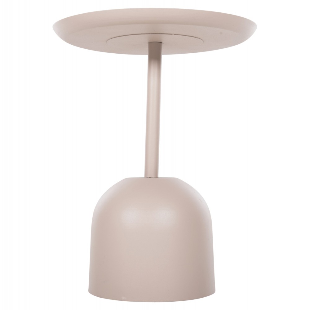 Τραπέζι βοηθητικό "DELBEL" από μέταλλο σε χρώμα εκρού Φ45,5x58,5