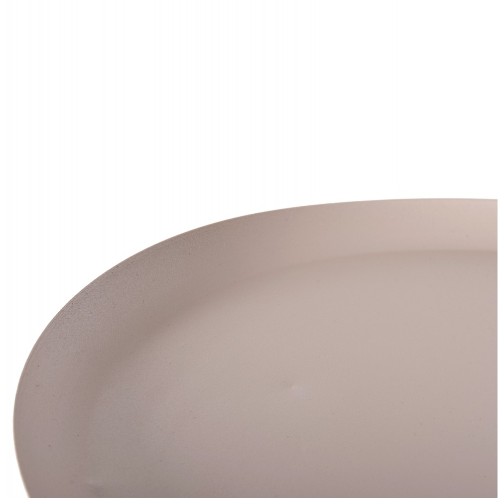 Τραπέζι βοηθητικό "DELBEL" από μέταλλο σε χρώμα εκρού Φ45,5x58,5