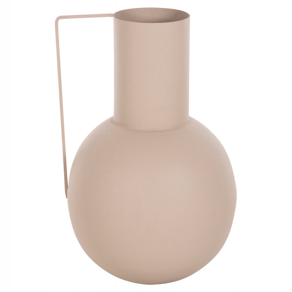 Διακοσμητικό βάζο "FLAGON" από μέταλλο σε χρώμα εκρού Φ34x54