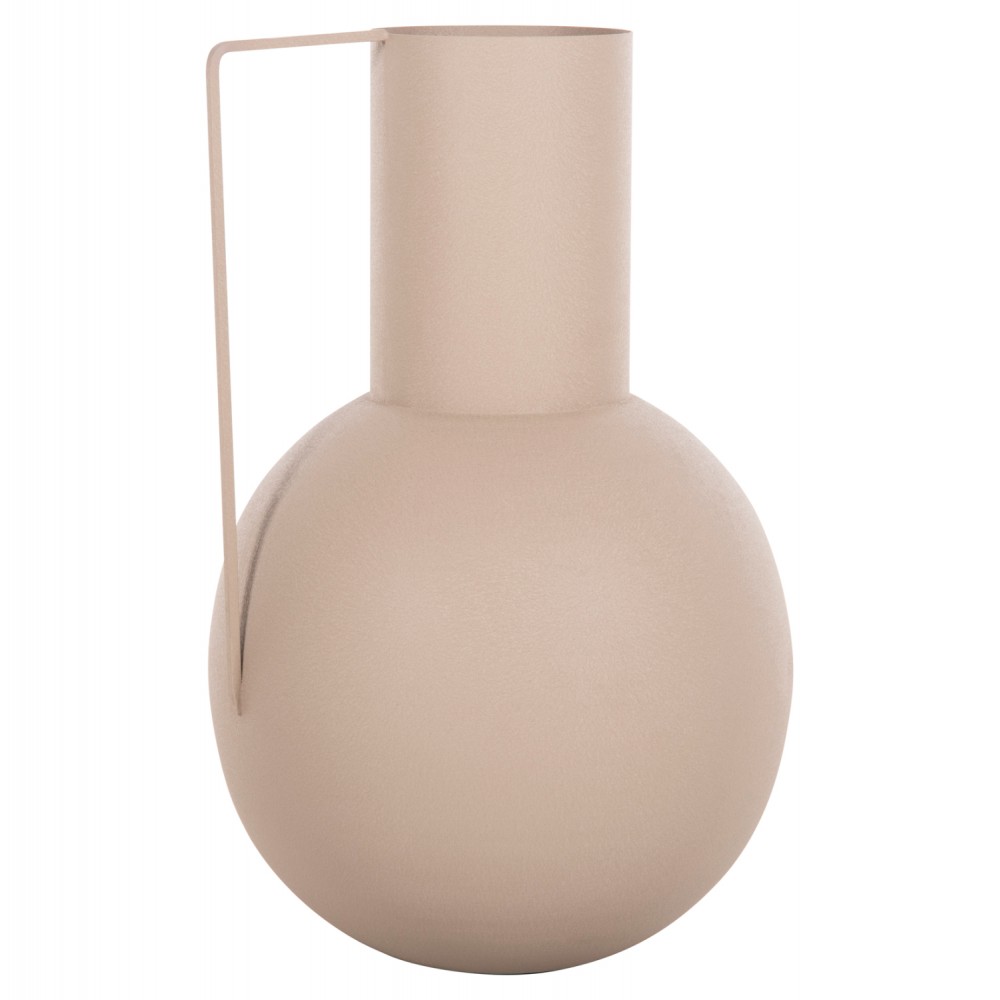 Διακοσμητικό βάζο "FLAGON" από μέταλλο σε χρώμα εκρού Φ34x54