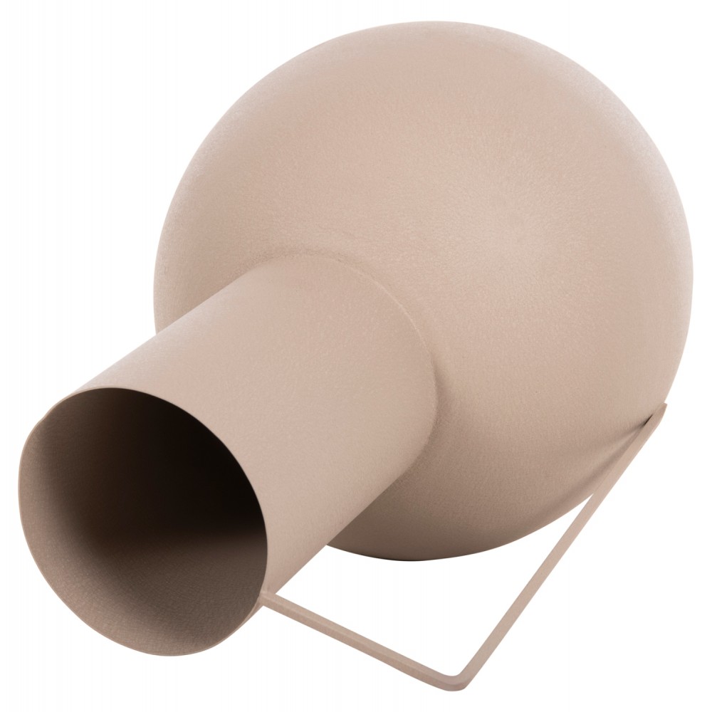 Διακοσμητικό βάζο "FLAGON" από μέταλλο σε χρώμα εκρού Φ34x54