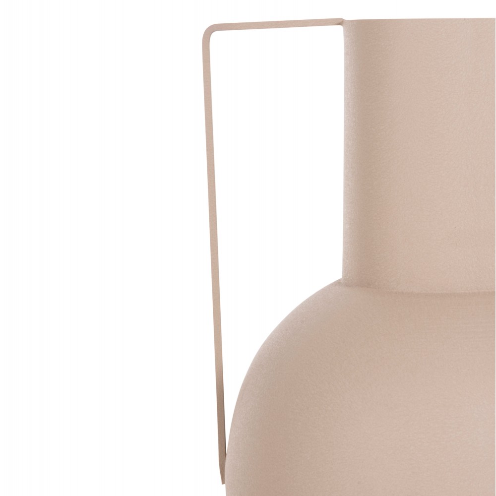 Διακοσμητικό βάζο "FLAGON" από μέταλλο σε χρώμα εκρού Φ34x54