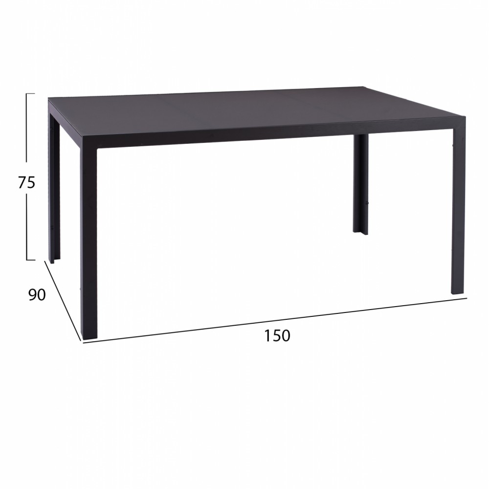 Σετ εξωτερικού χώρου 7τμχ από μέταλλο/σχοινί σε γκρι/μπεζ χρώμα 150x90x75