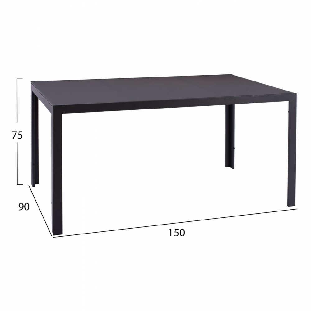 Σετ εξωτερικού χώρου 7τμχ από μέταλλο/σχοινί σε γκρι/μπεζ χρώμα 150x90x75