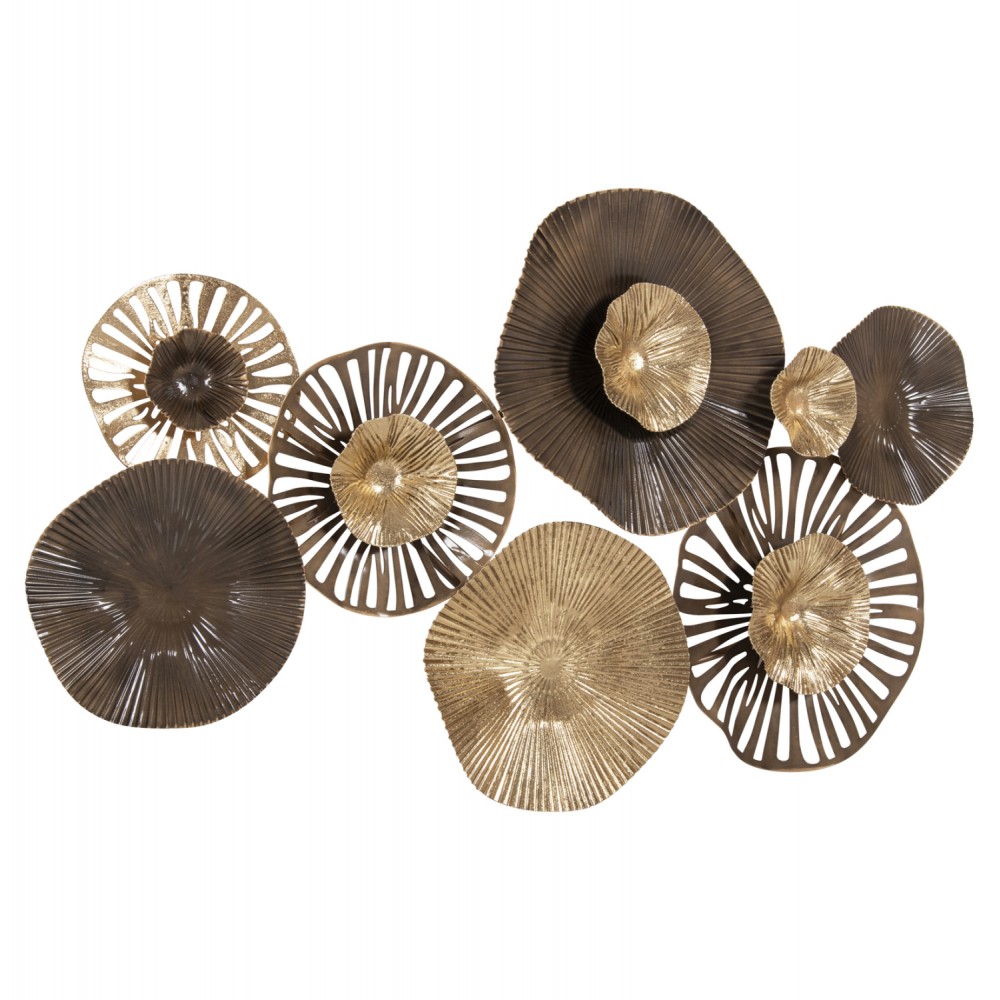 Διακοσμητικό τοίχου από μέταλλο σε χρώμα μπεζ/χρυσό/καφέ 83x48