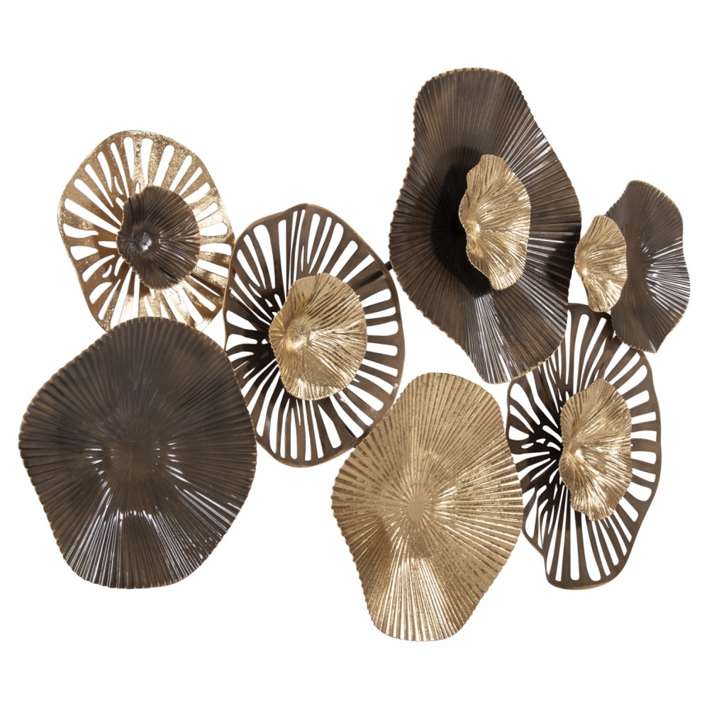 Διακοσμητικό τοίχου από μέταλλο σε χρώμα μπεζ/χρυσό/καφέ 83x48