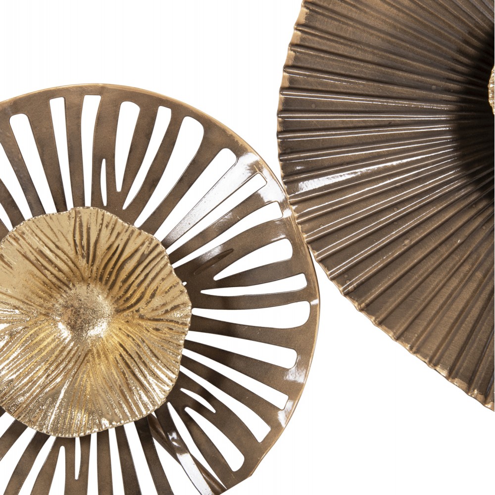 Διακοσμητικό τοίχου από μέταλλο σε χρώμα μπεζ/χρυσό/καφέ 83x48