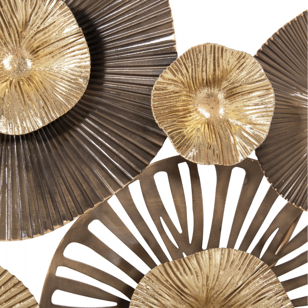 Διακοσμητικό τοίχου από μέταλλο σε χρώμα μπεζ/χρυσό/καφέ 83x48