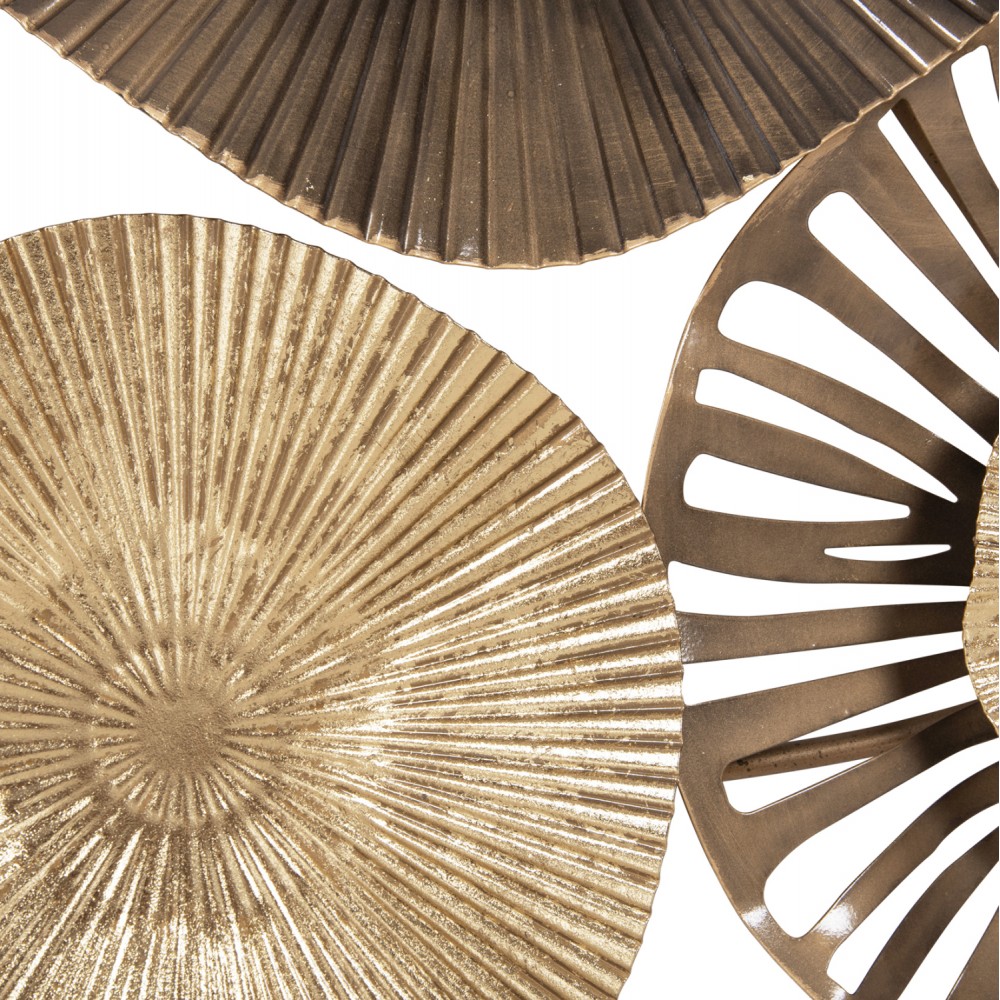 Διακοσμητικό τοίχου από μέταλλο σε χρώμα μπεζ/χρυσό/καφέ 83x48