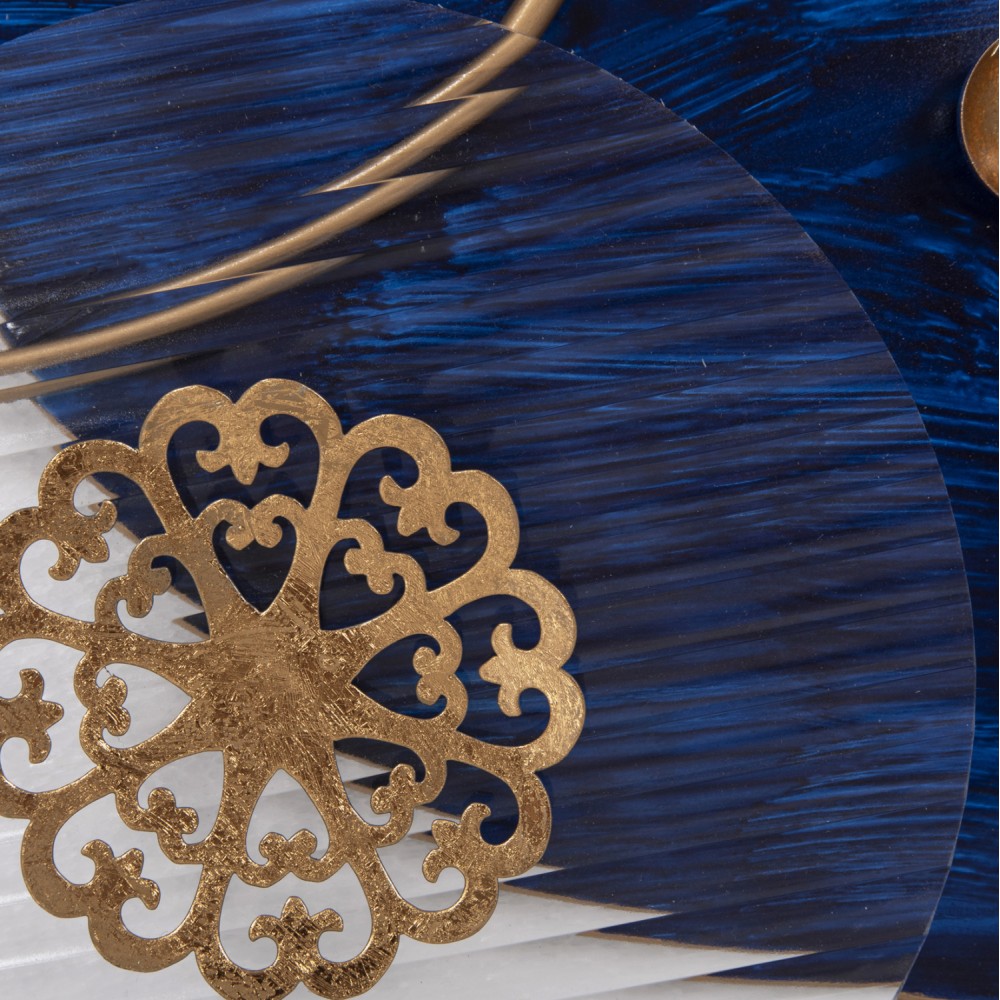 Διακοσμητικό τοίχου από μέταλλο σε χρώμα μπλε/χρυσό 87x54