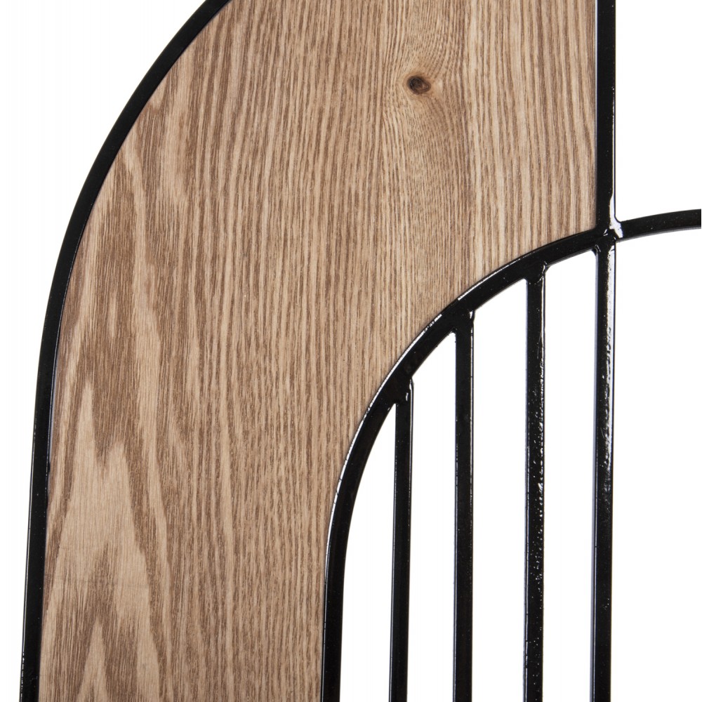 Διακοσμητικό τοίχου από μέταλλο/ξύλο σε χρώμα μαύρο/φυσικό 66x100