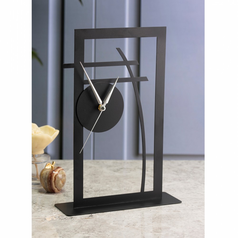 Ρολόι επιτραπέζιο από μέταλλο σε χρώμα μαύρο 22x33