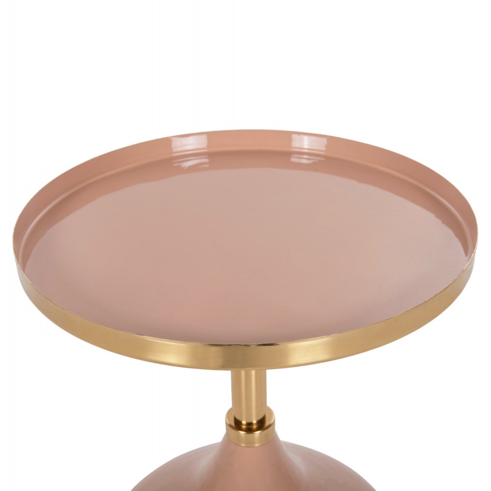 Τραπέζι βοηθητικό "UTRI" από μέταλλο σε χρώμα σομον/μπεζ Φ35,5x44,5