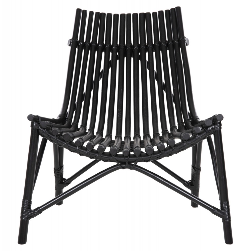 Καρέκλα "CELLION" από ξύλο/ραττάν σε μαύρο χρώμα 76x72x83