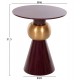 Τραπέζι βοηθητικό "PATNA" από μέταλλο σε χρώμα μπορντό/χρυσό Φ46x51,5