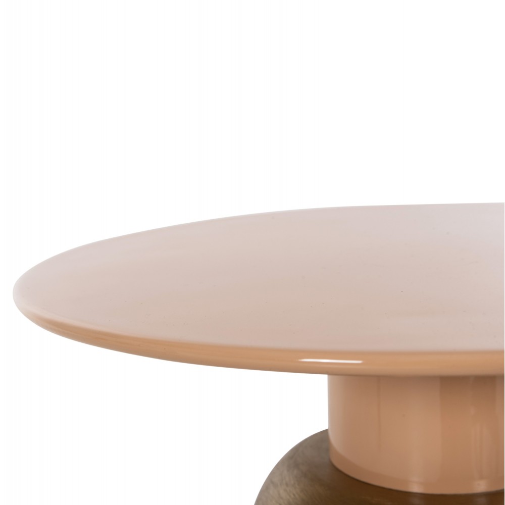 Τραπέζι βοηθητικό "PATNA" από μέταλλο σε χρώμα σομον/χρυσό Φ40,5x43