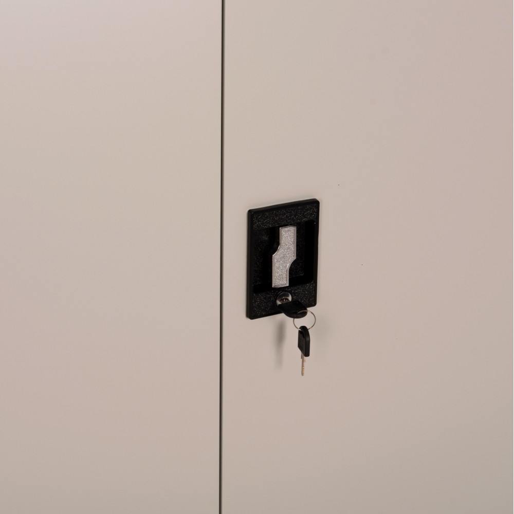 Ντουλάπα μεταλλική δίφυλλη σε χρώμα γκρι 90x40x180