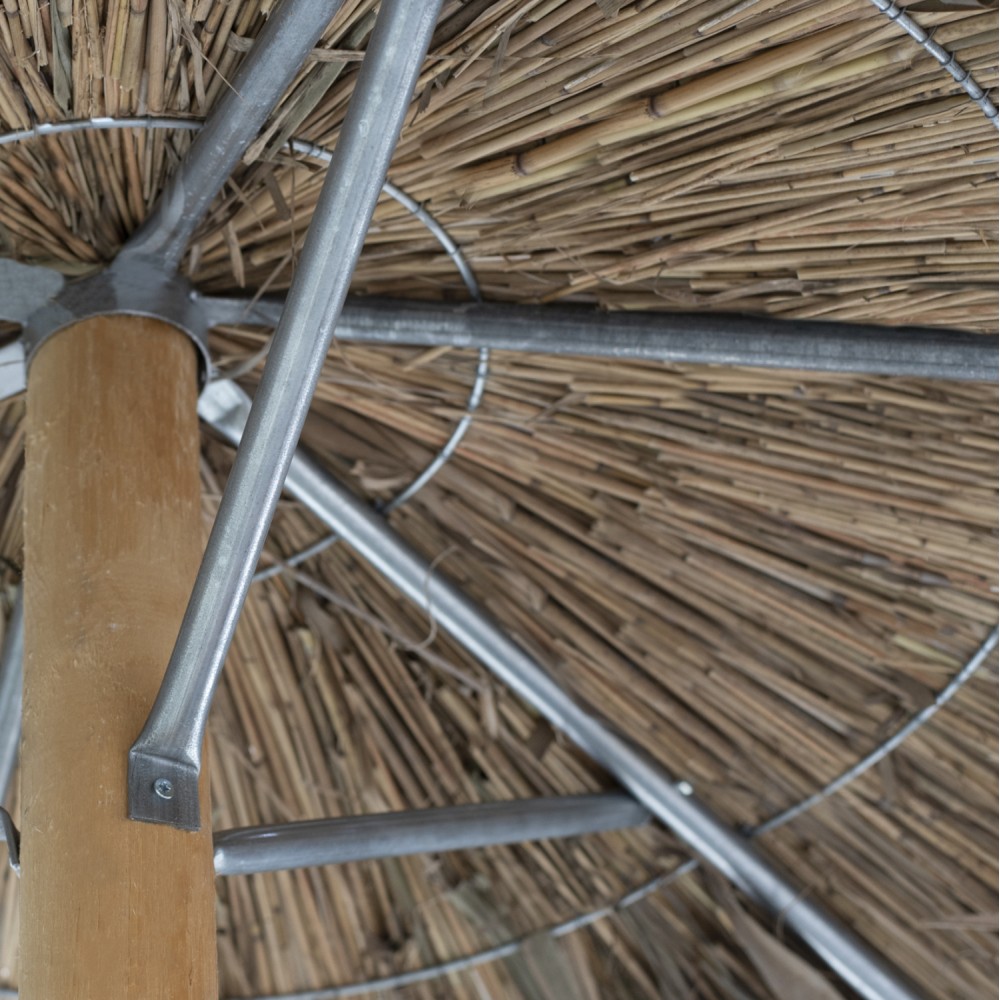 Ομπρέλα από ψάθα/ξύλο σε χρώμα φυσικό Φ215x270