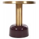 Τραπέζι βοηθητικό "ERODE" από μέταλλο σε χρώμα κερασί/χρυσό Φ50,5x52,5