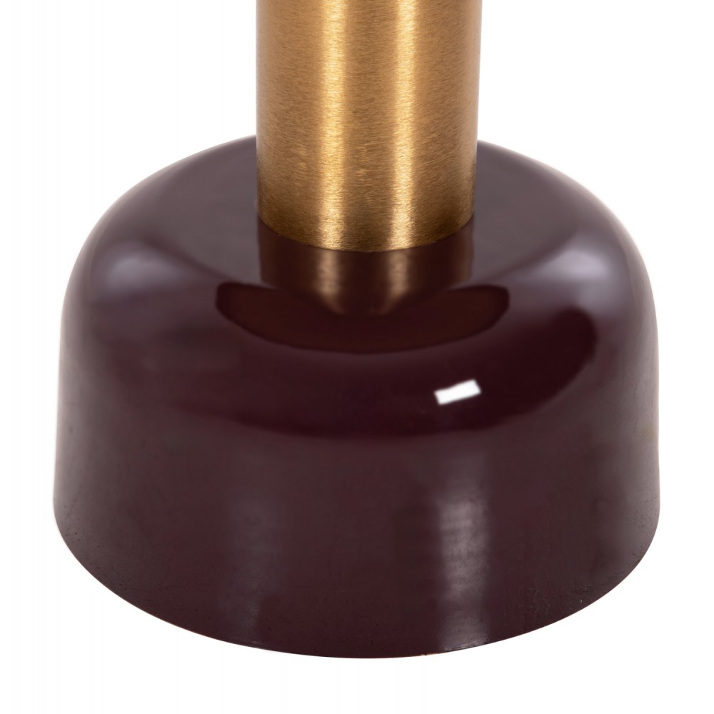 Τραπέζι βοηθητικό "ERODE" από μέταλλο σε χρώμα κερασί/χρυσό Φ50,5x52,5