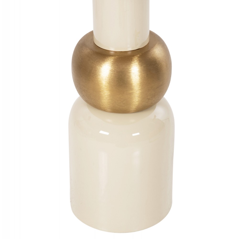 Τραπέζι βοηθητικό "AMBUR" από μέταλλο σε χρώμα εκρού/χρυσό Φ40,5x62