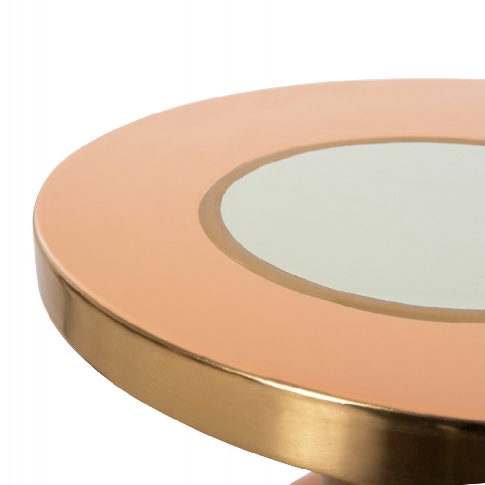 Τραπέζι βοηθητικό "ERODE" από μέταλλο σε χρώμα σομόν/μπεζ/χρυσό Φ40,5x45,5