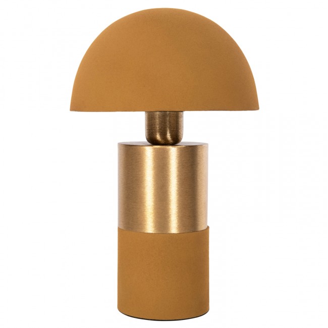 Φωτιστικό επιτραπέζιο "PUNE" από μέταλλο σε μουσταρδί/χρυσό χρώμα Φ20,5x32,5