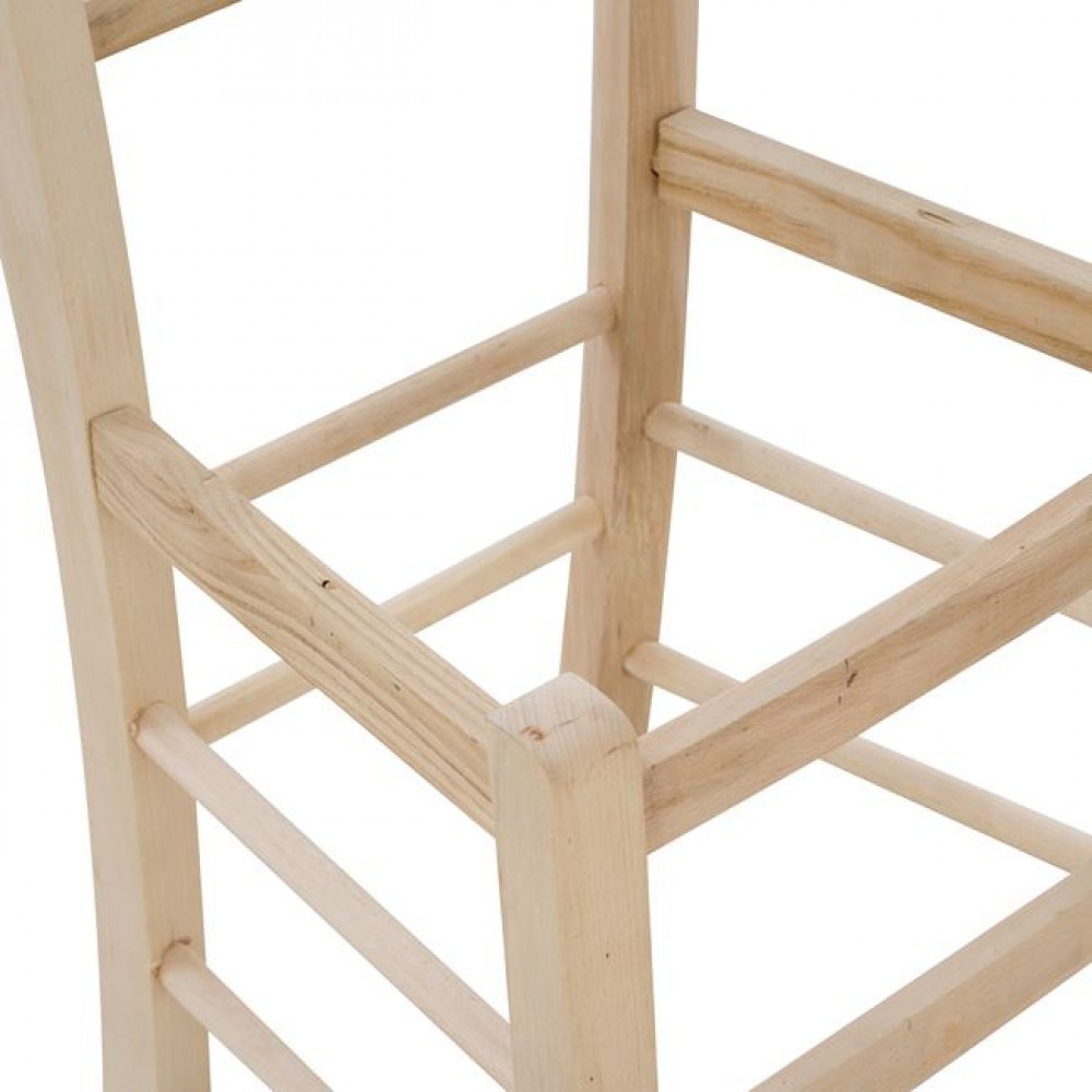 Καρέκλα καφενείου άβαφη από ξύλο 41,5x44,5x88,5