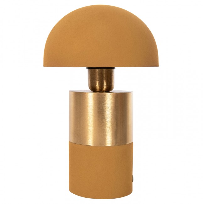 Φωτιστικό επιτραπέζιο "PUNE" από μέταλλο σε μουσταρδί/χρυσό χρώμα Φ18x28