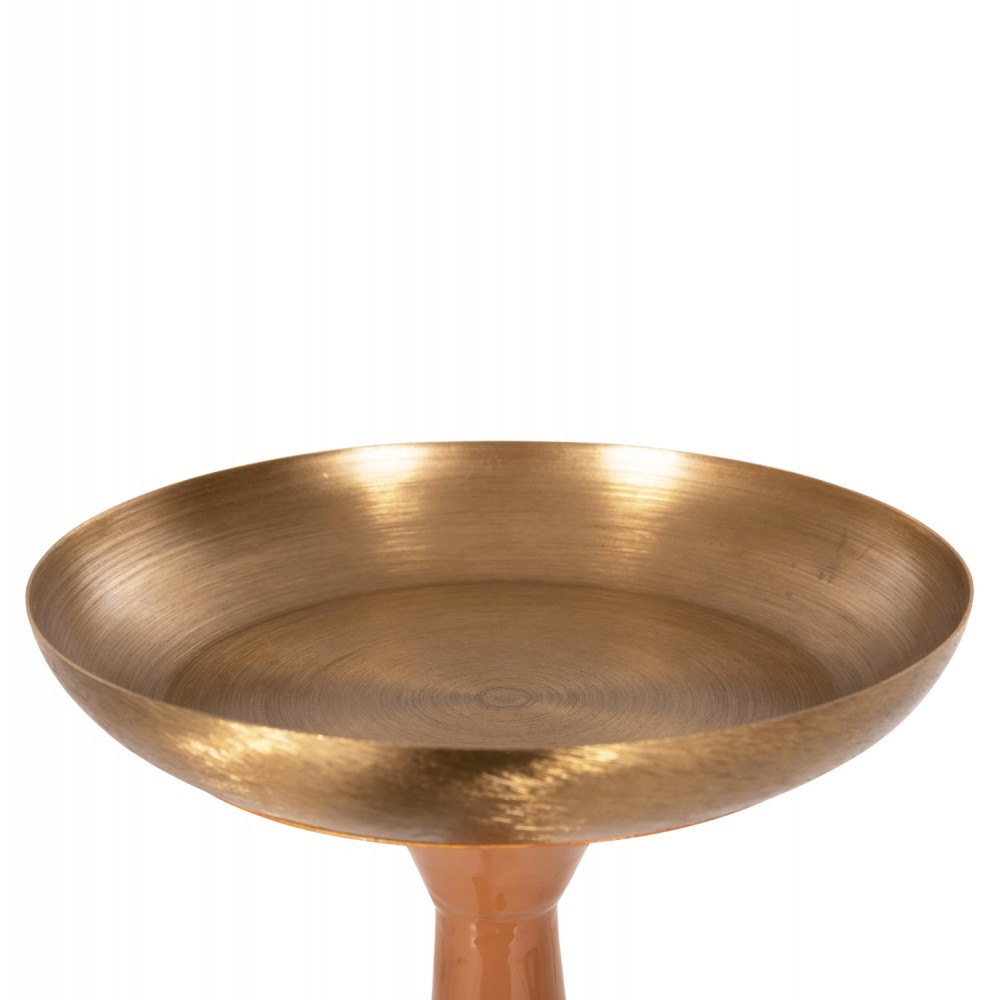 Διακοσμητικό κηροπήγιο δαπέδου "GUNTUR" από μέταλλο σε χρώμα σομόν/χρυσό Φ20x87,5