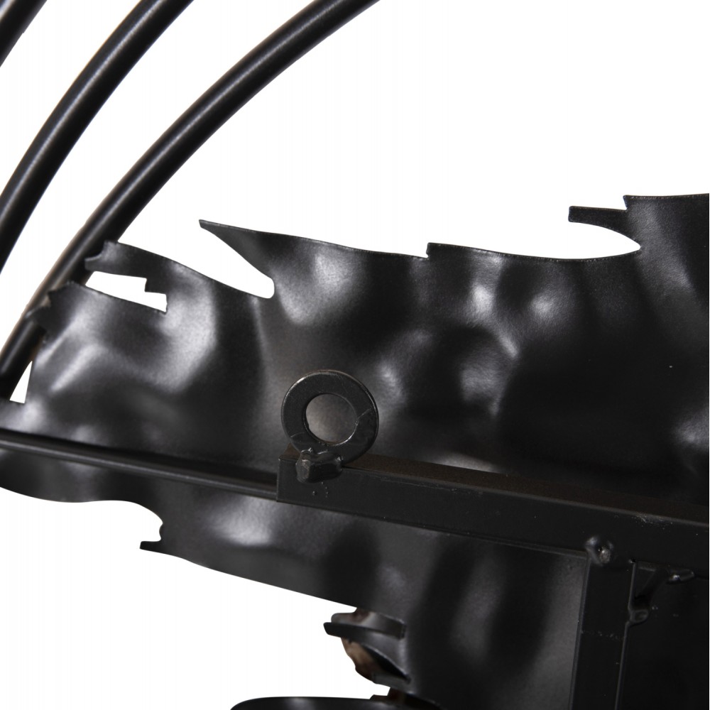 Διακοσμητικό τοίχου από μέταλλο σε χρώμα μαύρο/ανθρκί/χρυσό 144x63,5