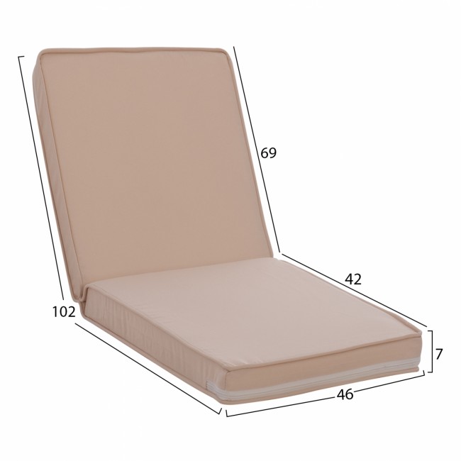Μαξιλάρι καρέκλας "CHIOS" από ύφασμα σε χρώμα μπέζ 102X46X7