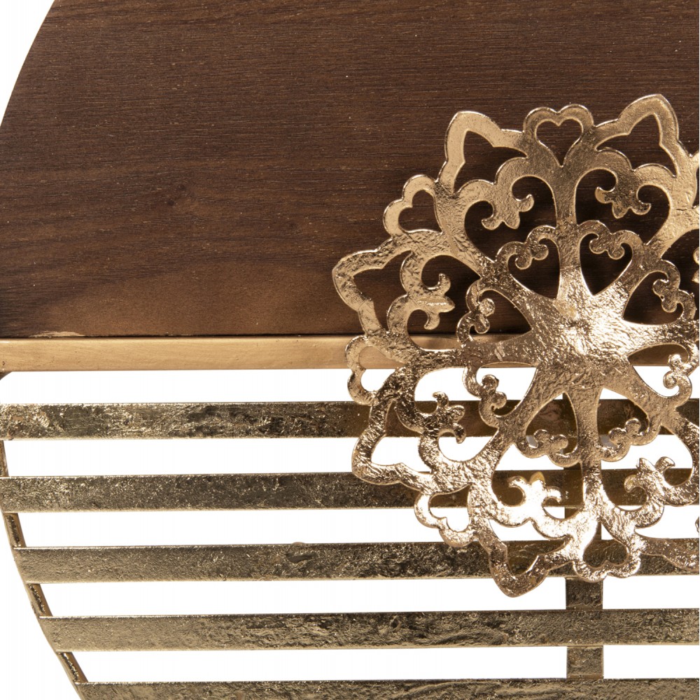 Διακοσμητικό τοίχου από μέταλλο σε χρώμα καφέ/χρυσό 125x39