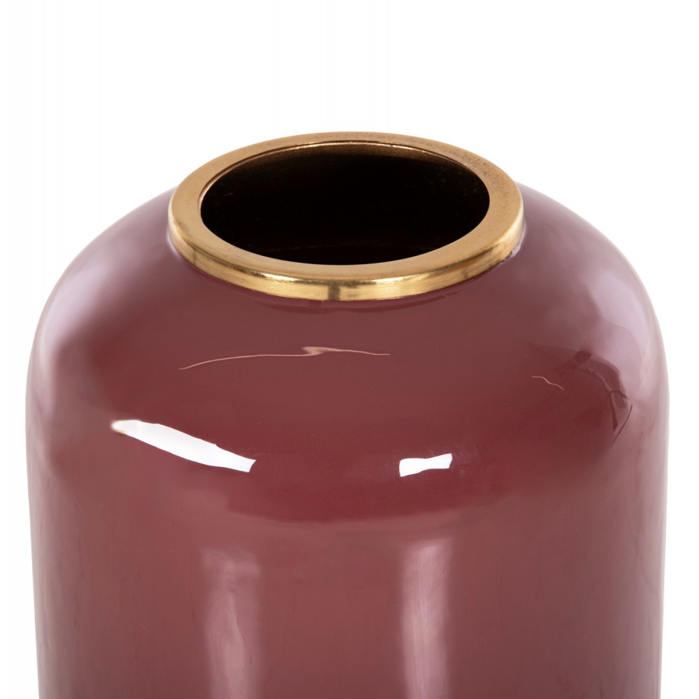 Διακοσμητικό βάζο δαπέδου "RAKSASA" από μέταλλο σε χρώμα κερσί/χρυσό/περλέ Φ24x69