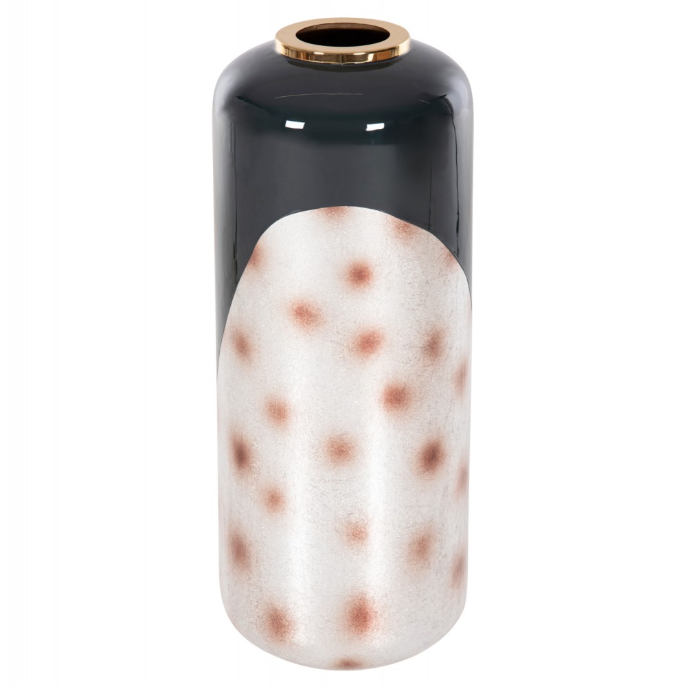 Διακοσμητικό βάζο δαπέδου "RAKSASA" από μέταλλο σε χρώμα ανθρακί/χρυσό/ασημί Φ30x80