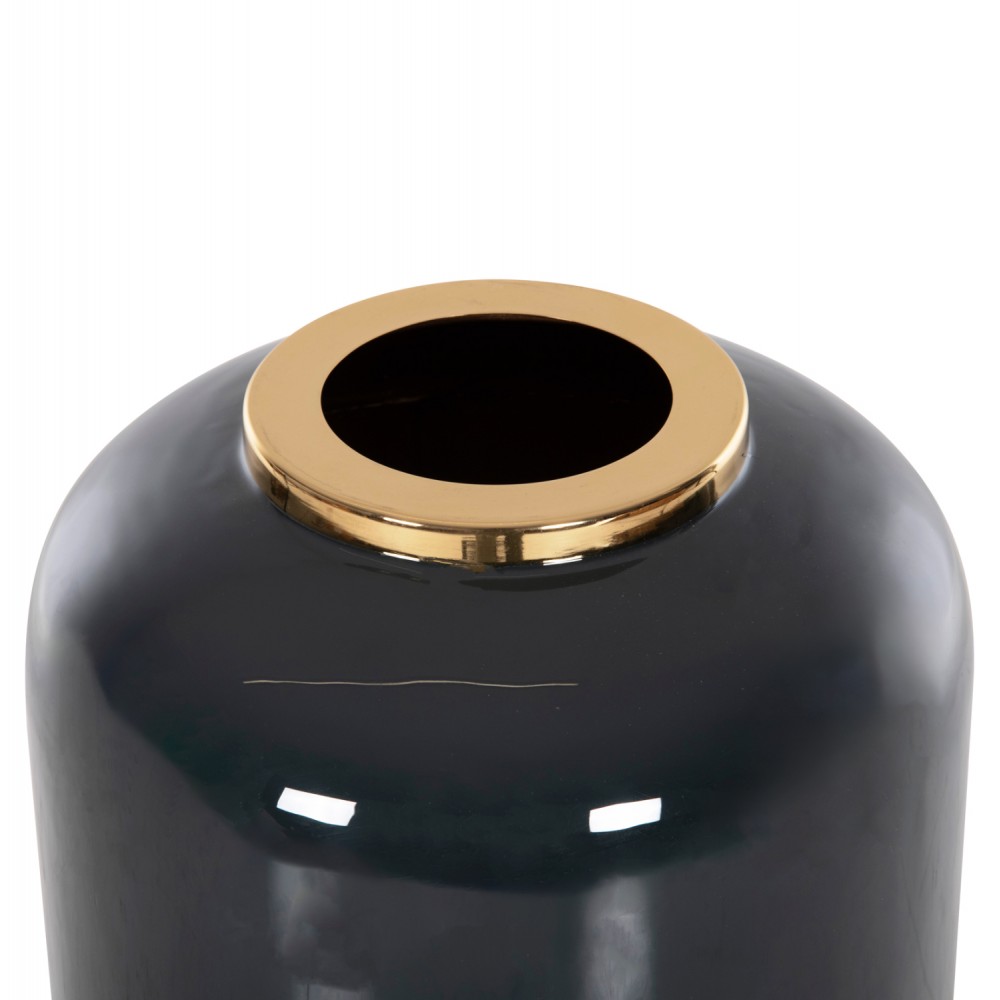 Διακοσμητικό βάζο δαπέδου "RAKSASA" από μέταλλο σε χρώμα ανθρακί/χρυσό/ασημί Φ30x80