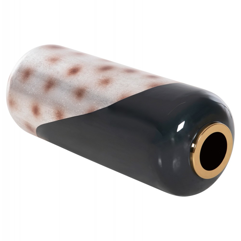 Διακοσμητικό βάζο δαπέδου "RAKSASA" από μέταλλο σε χρώμα ανθρακί/χρυσό/ασημί Φ30x80