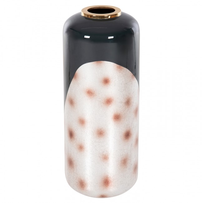 Διακοσμητικό βάζο δαπέδου "RAKSASA" από μέταλλο σε χρώμα ανθρακί/χρυσό/ασημί Φ30x80