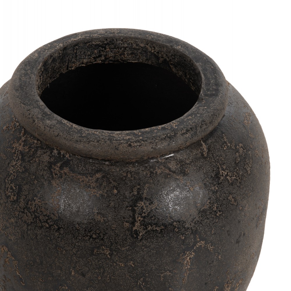 Διακοσμητικό βάζο δαπέδου "SPARTA" από τερακότα σε χρώμα μαύρο Φ44x49
