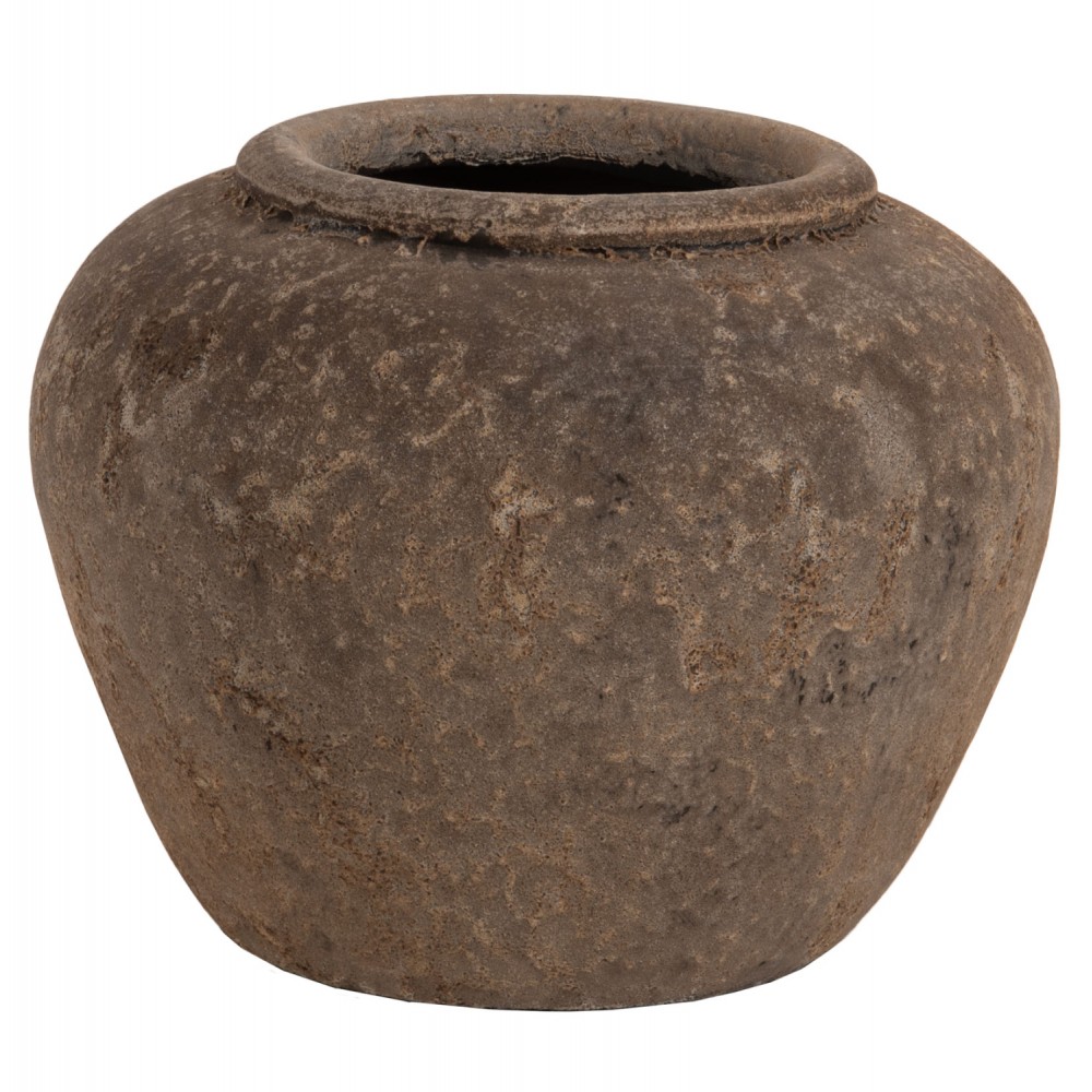 Διακοσμητικό βάζο "ZATI" από τερακότα σε χρώμα γκρι Φ34x26