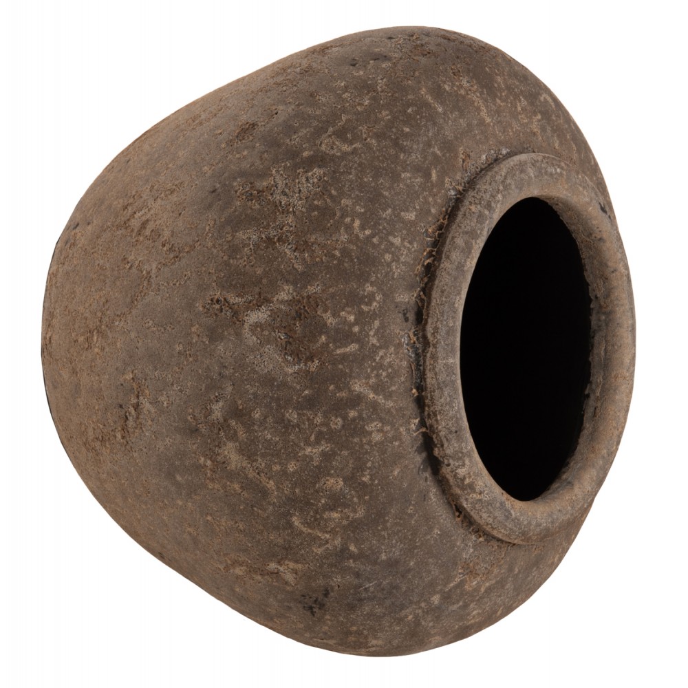 Διακοσμητικό βάζο "ZATI" από τερακότα σε χρώμα γκρι Φ34x26