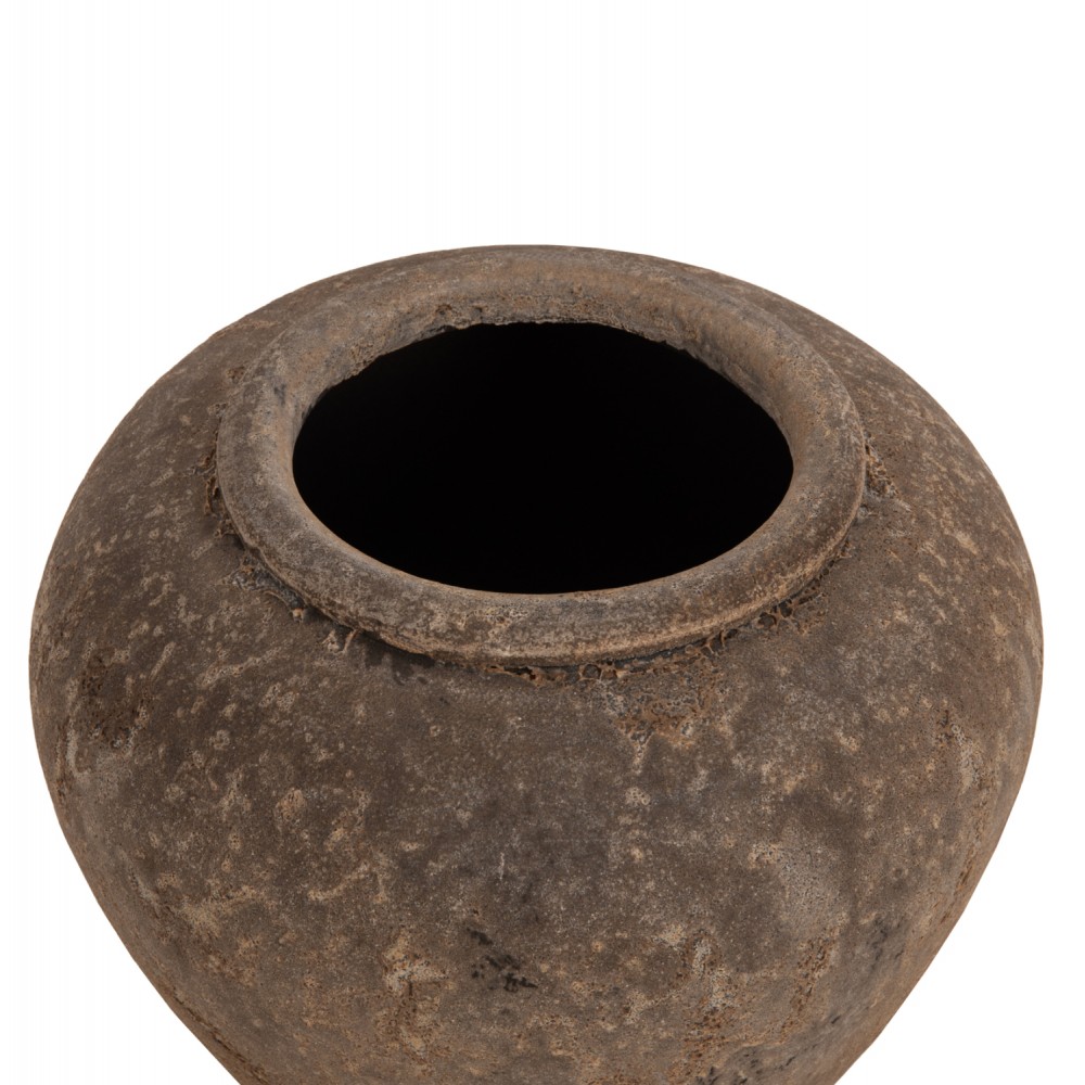 Διακοσμητικό βάζο "ZATI" από τερακότα σε χρώμα γκρι Φ34x26