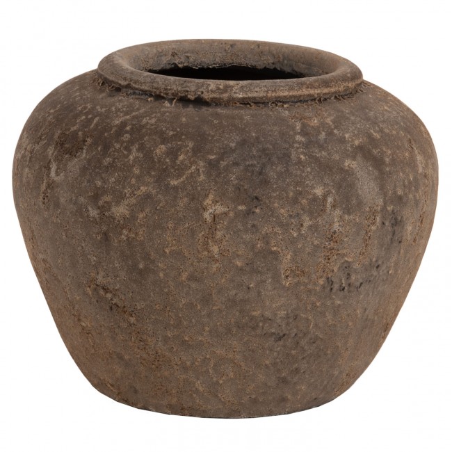 Διακοσμητικό βάζο "ZATI" από τερακότα σε χρώμα γκρι Φ34x26