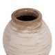 Διακοσμητικό βάζο "PYDNA" από τερακότα σε χρώμα αντικέ λευκό/μπεζ Φ25x30
