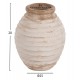 Διακοσμητικό βάζο "PYDNA" από τερακότα σε χρώμα αντικέ λευκό/μπεζ Φ20x25
