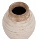 Διακοσμητικό βάζο "PYDNA" από τερακότα σε χρώμα αντικέ λευκό/μπεζ Φ20x25