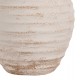 Διακοσμητικό βάζο "PYDNA" από τερακότα σε χρώμα αντικέ λευκό/μπεζ Φ20x25