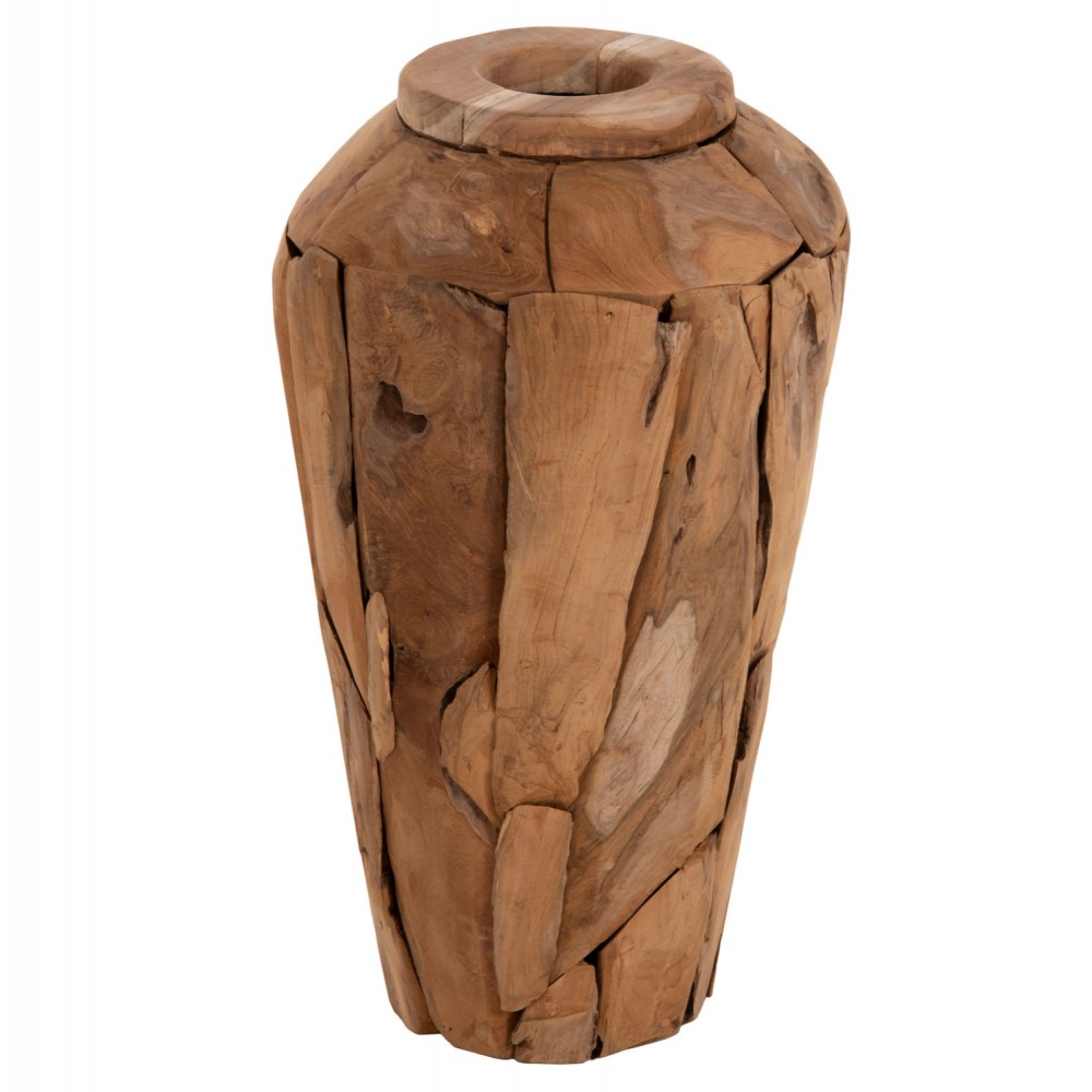 Διακοσμητικό βάζο "ZENIA" από ξύλο σε χρώμα φυσικό Φ30x60