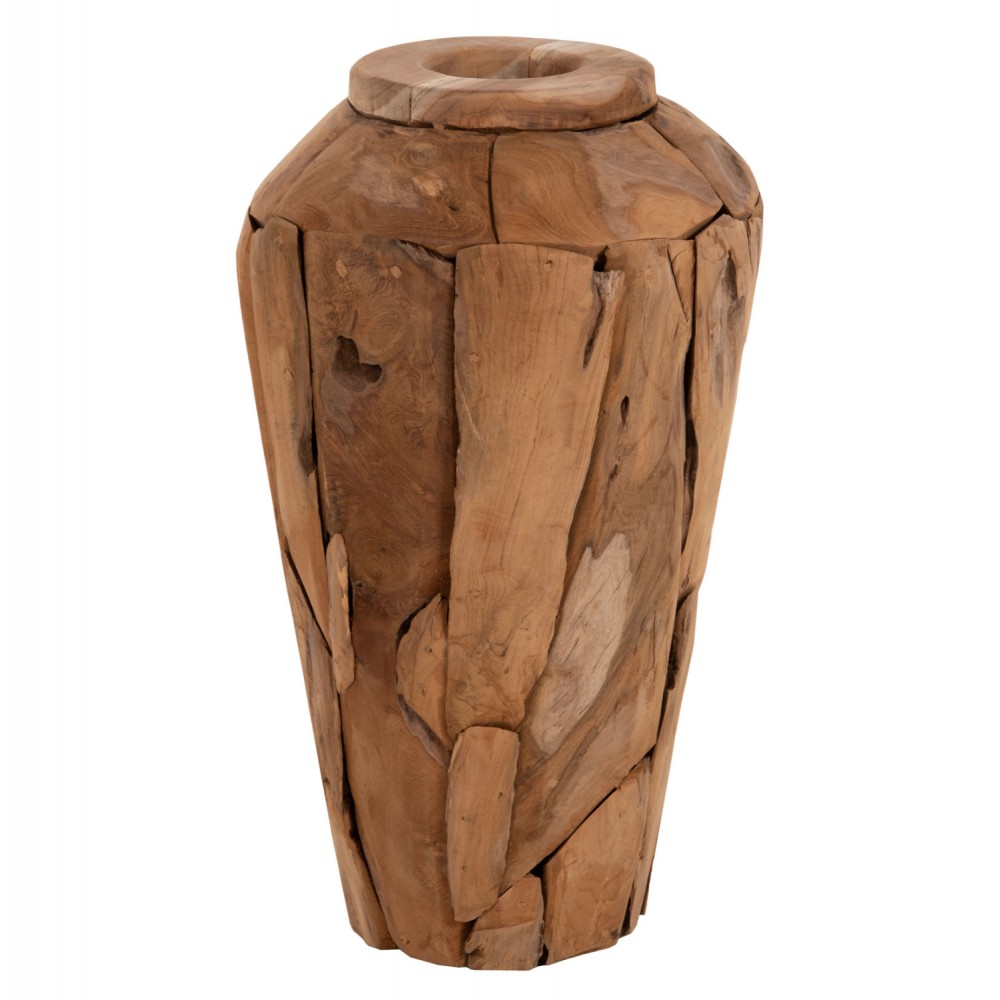 Διακοσμητικό βάζο "ZENIA" από ξύλο σε χρώμα φυσικό Φ30x60